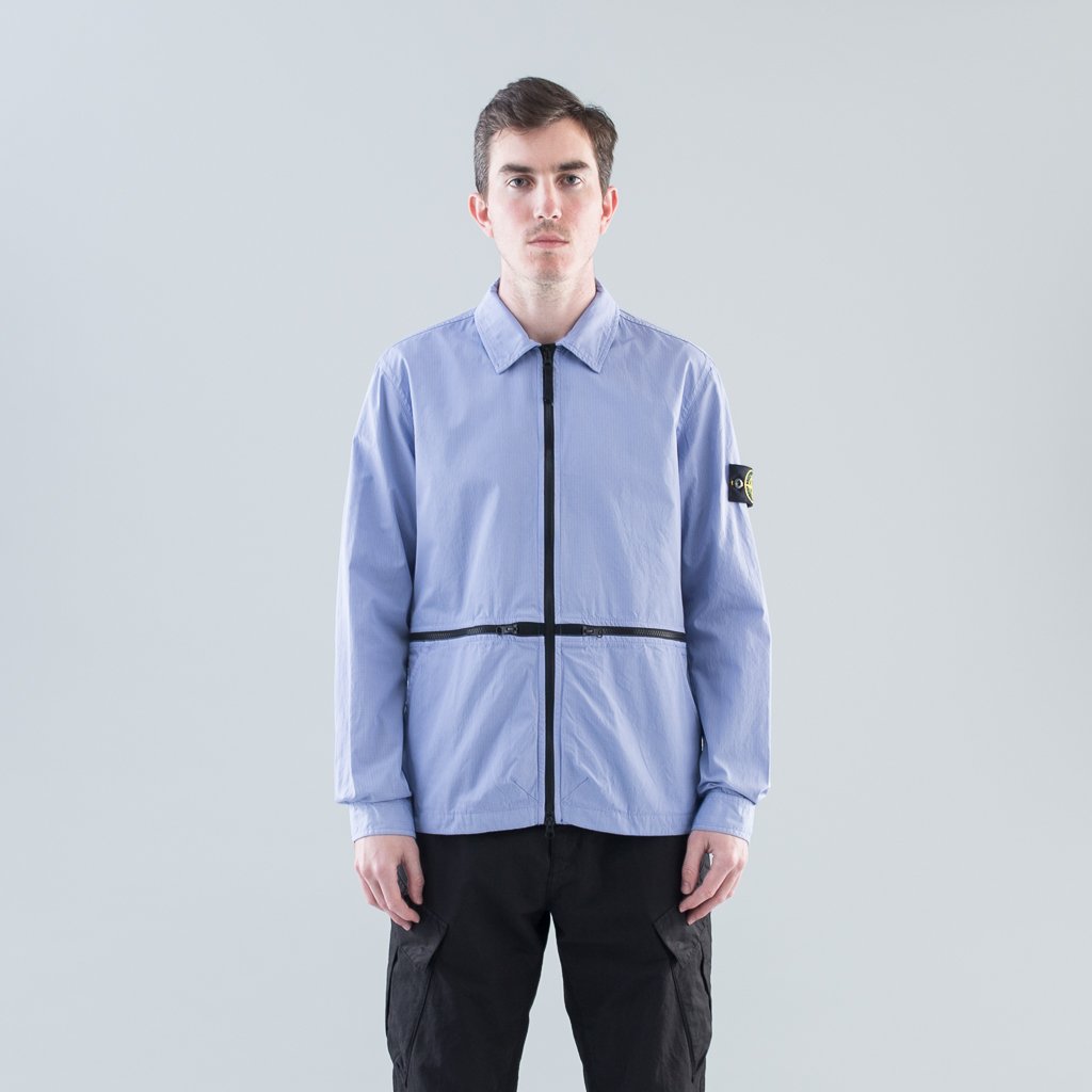 STRUCTURED COTTON SHIRT JACKET - LAVENDER