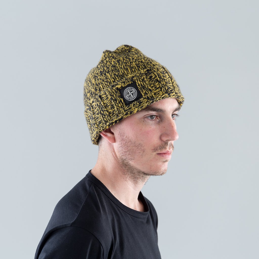 KNIT BEANIE - MUSTARD MELANGE