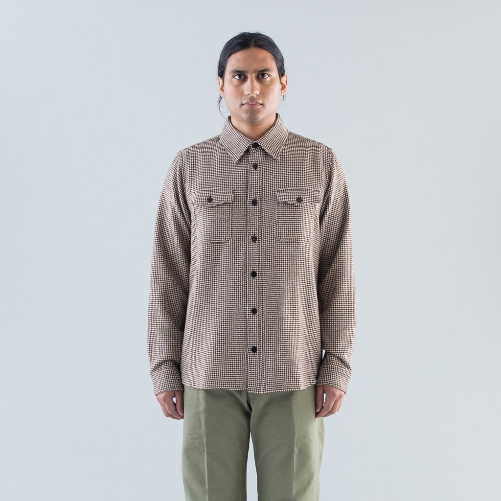 BLACK ELK SHIRT HOUNDSTOOTH (W/LI) - BROWN