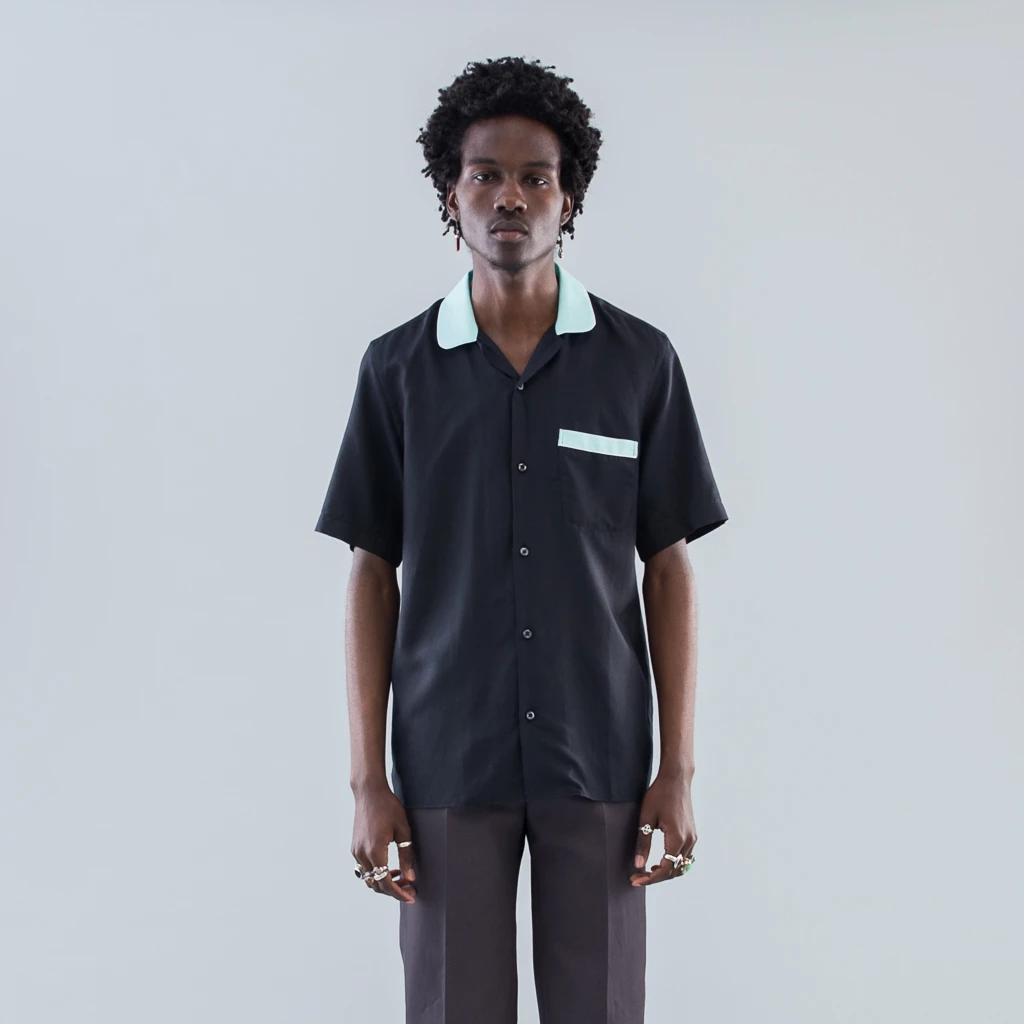 SHORT SLEEVE CABRIOLET SHIRT - BLACK / SEA FOAM