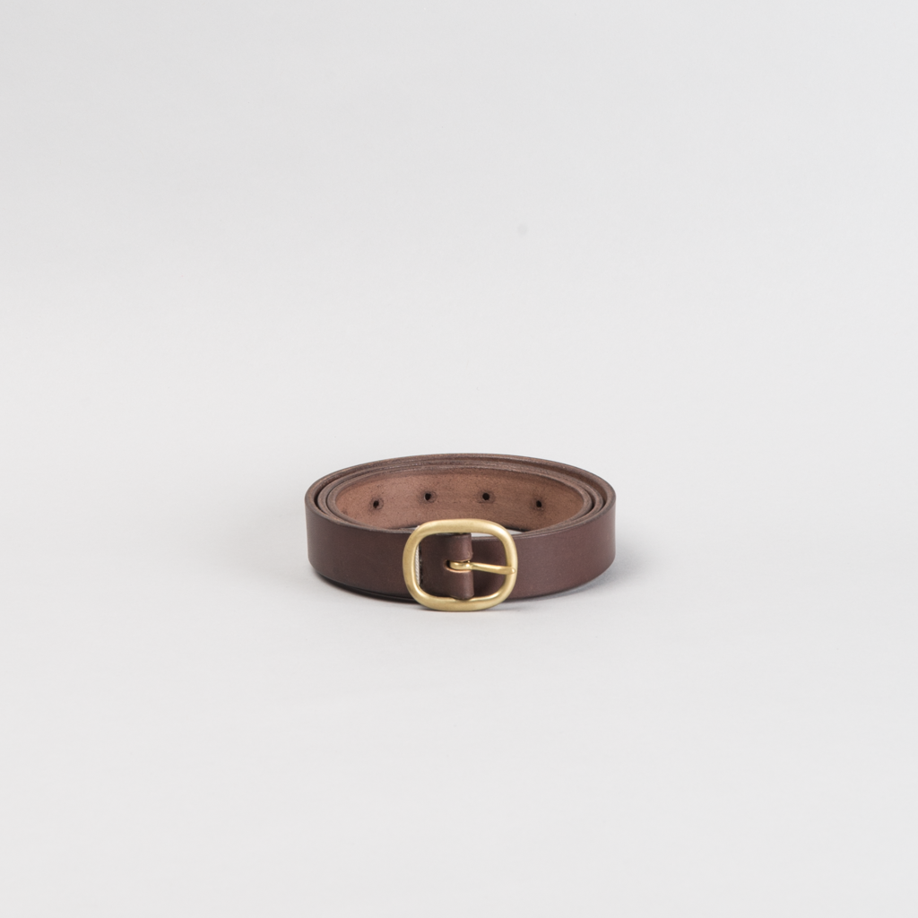 SLIM OVAL BELT - MAHOGANY