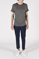 nonnative Dweller Tee DS - T/L Border Jersey Black
