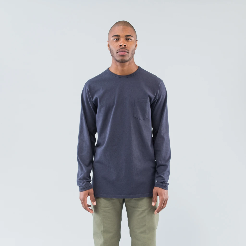DWELLER L/S TEE COTTON JERSEY HEAVY WEIGHT - CHARCOAL