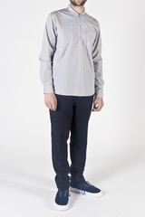 Our Legacy Shawl Zip Shirt - Black Double Stripe