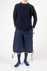 CRAIG GREEN Waffle Knit Jumper - Black / Navy